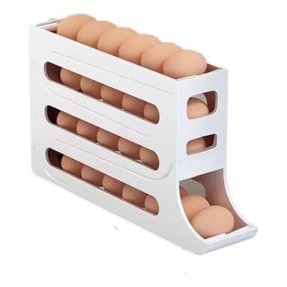 10X Porta Ovos Suporte Rolante Dispenser Rolante 4 Andares