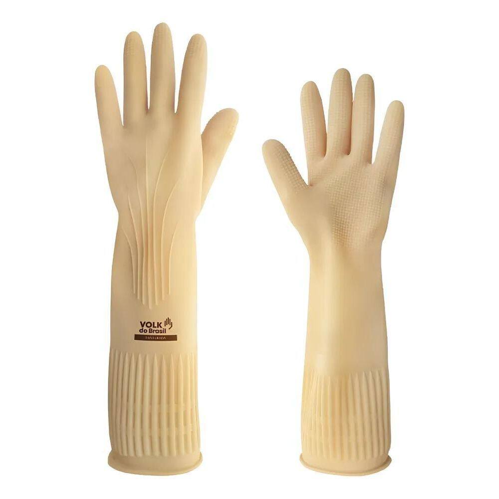 2X Luva Látex Limpeza Cozinha Serviço Antiderrapante Resiste