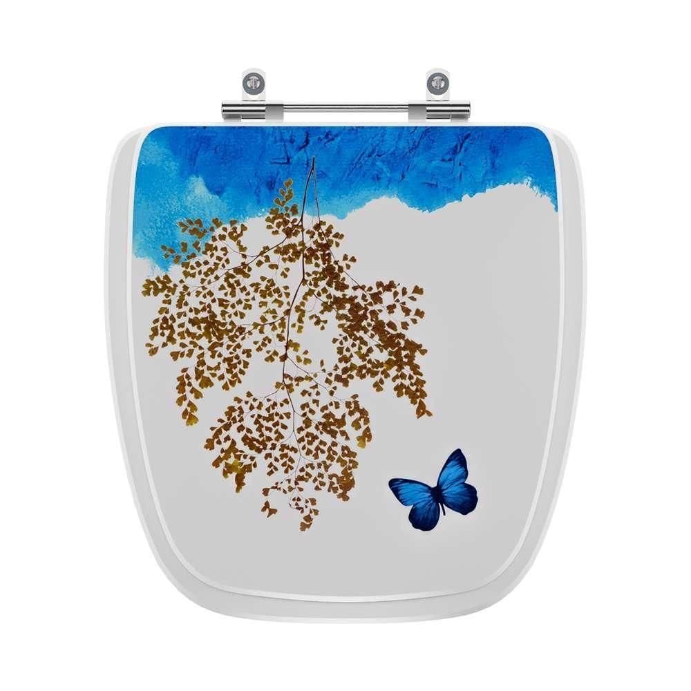 Tampa De Vaso Decorado Borboleta Flex Para Bacia Deca