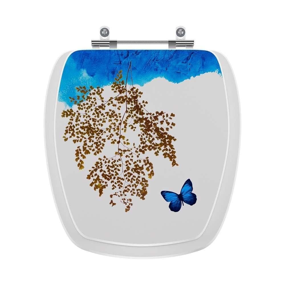 Assento Sanitario Decorado Borboleta Pérola Para Vaso Pettra