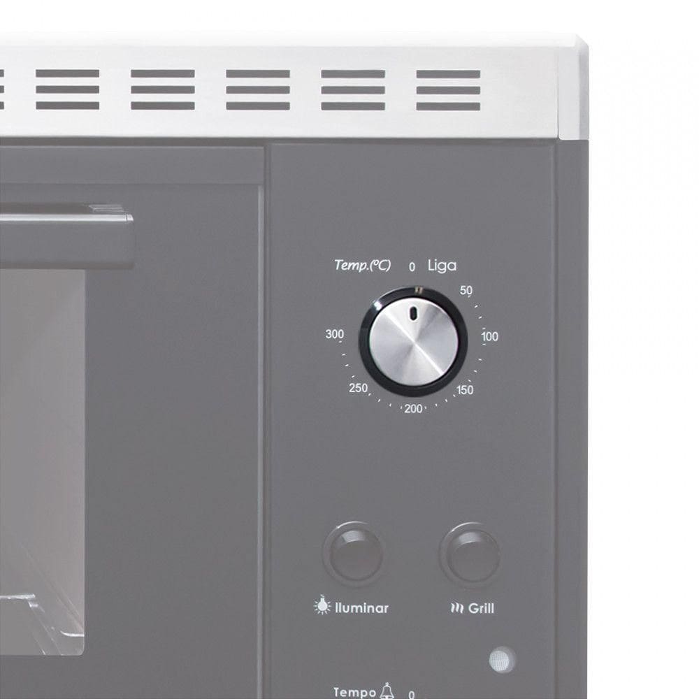 Botão Giratório Retrátil Para Forno De Embutir Prata Bivolt