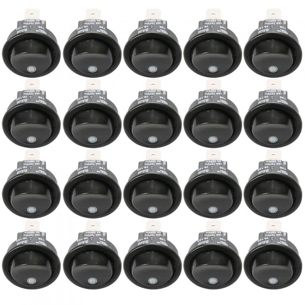 Kit Interruptor Grill E Lâmpada Fornos Embutir - 20 Peças Preto Bivolt