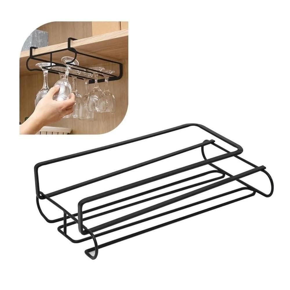 Suporte Duplo Copos Organizador De Taças Vinho Armario De Encaixe Porta Copo Gin Cozinha Armario Suspenso