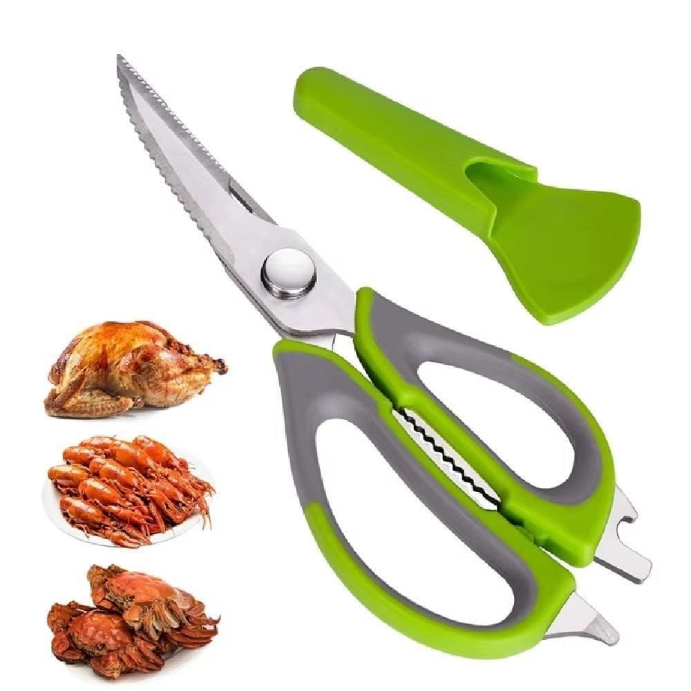 Tesoura Culinaria Multifuncoes 6 Em 1 Faca Descasca Corta Quebra Nozes Abre Garrafa Em Aco Inox Desmontavel