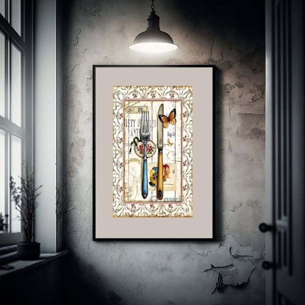 Quadro Cozinha Talheres - 60X48Cm