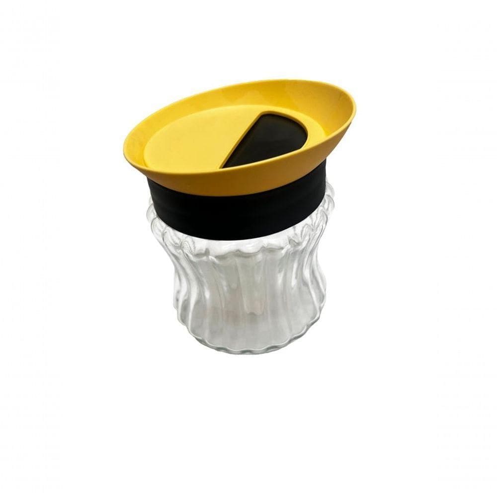 Pote Canelado Vidro Plástico Alimentos Hermético 950ml Cozin