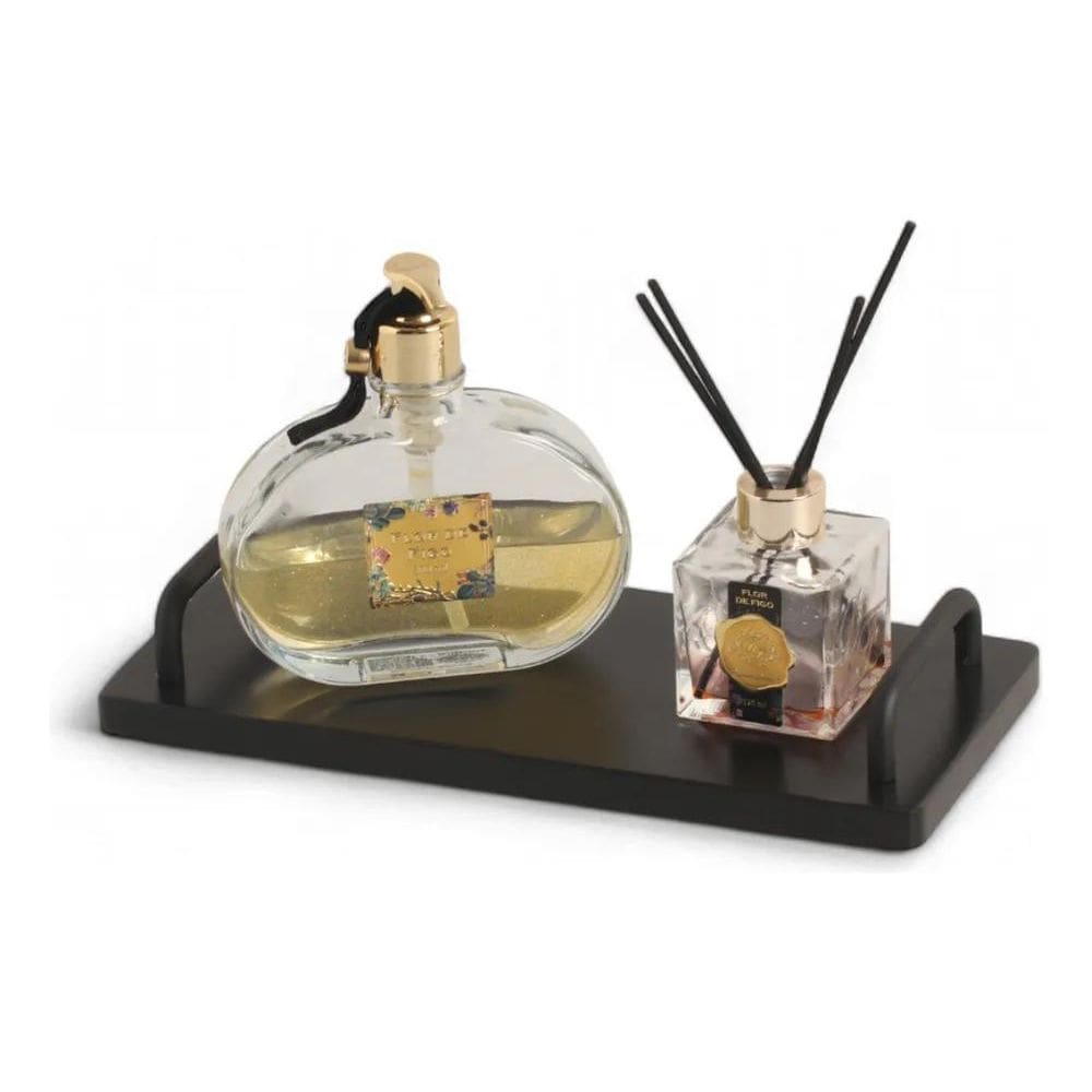 2X Bandeja Para Lavabo Preta Laqueada Banheiro Mdf Pequena