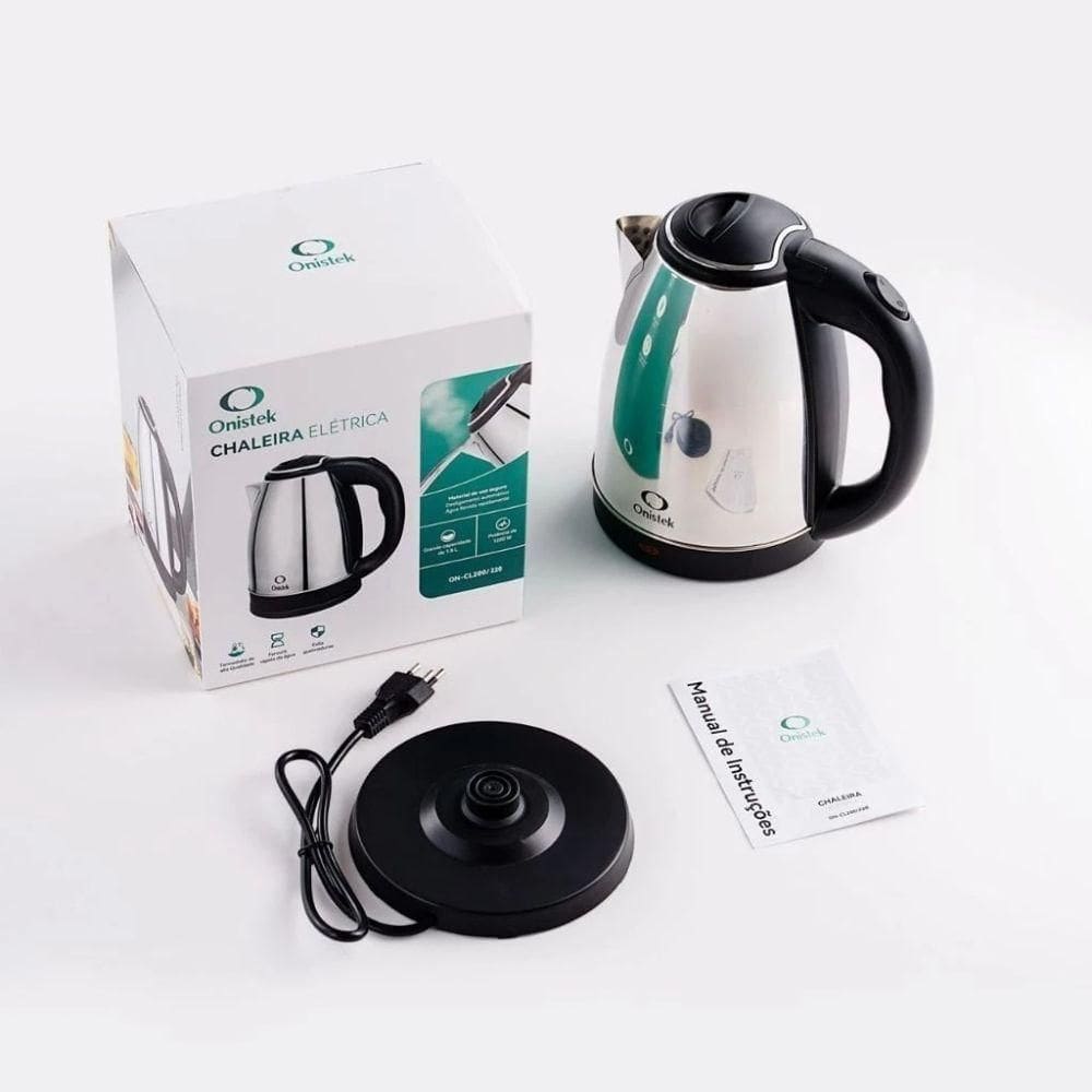 Chaleira Elétrica Onistek Inox 1,8l – Fervura Rápida, Segura E Automática - 110V