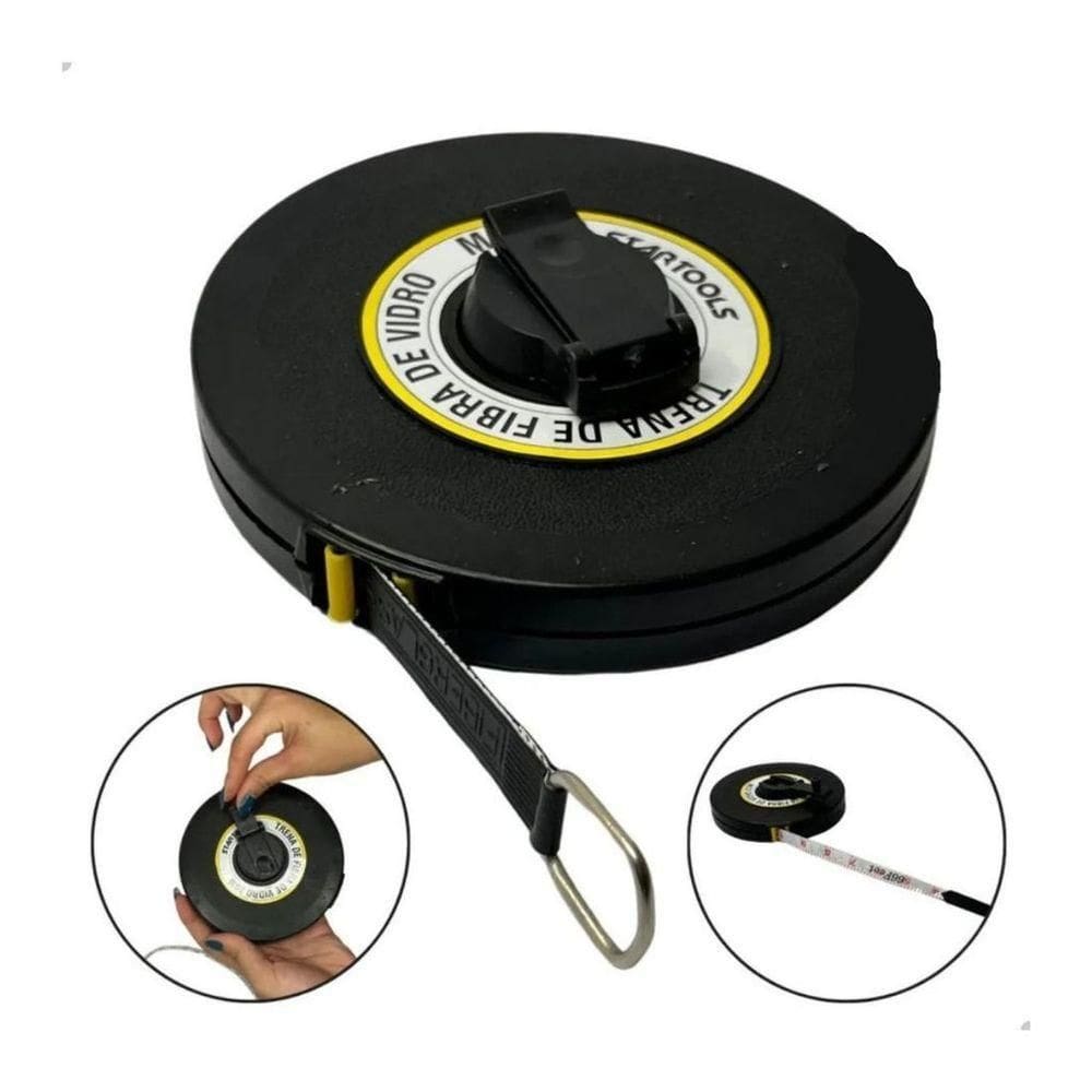 Trena Fibra De Vidro Redonda 20 Metros Trena Métrica Longa Fita