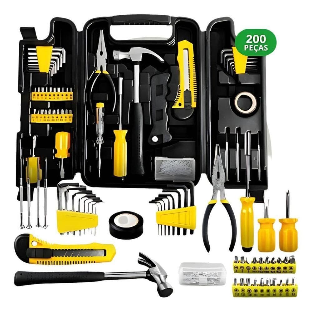 Kit Jogo De Ferramentas Com Maleta 200 Peças