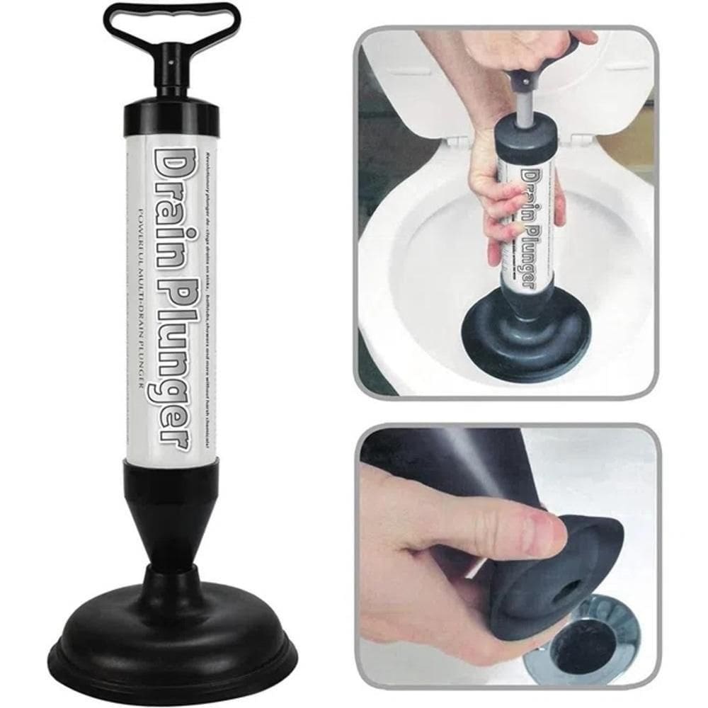 Desentupidor De Vaso Alta Pressao Ar Semi Manual Sanitario Pia Cano Dreno Bomba Succao Ventosa Dupla