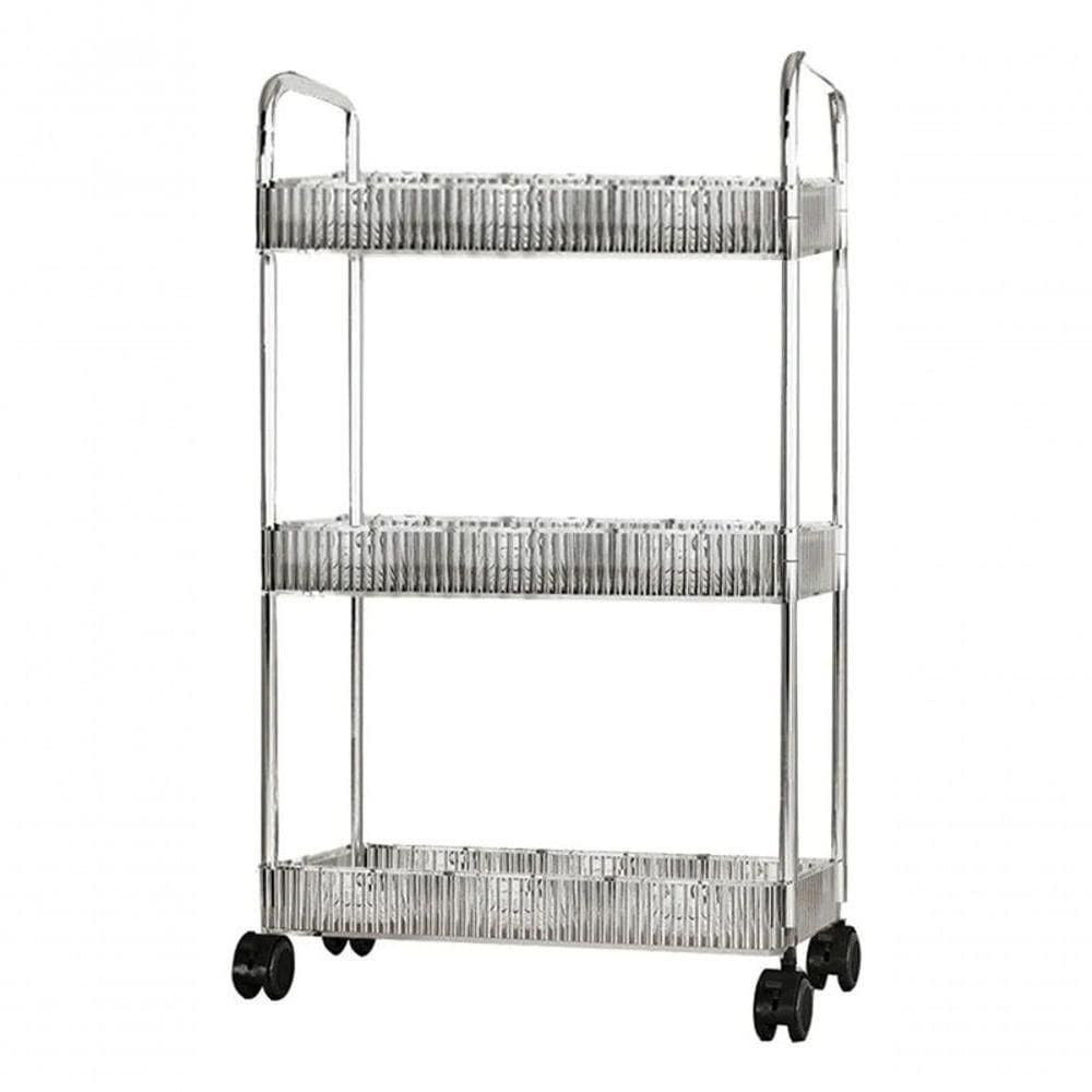 Carrinho Organizador 3 Andares Transparente Plástico Rodinha