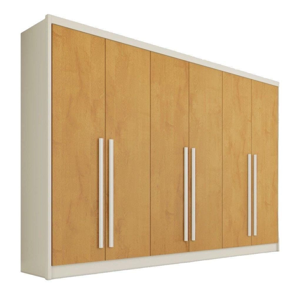 Guarda Roupa Valencia 6 Portas 6 Gavetas 100% Mdf Mademarcs Off White-peroba