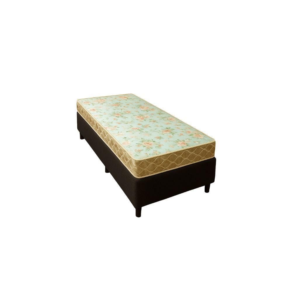 Cama Box Solteiro Sintético + Colchão Cali Espuma D23 Toraflex 88x188x54 Preto