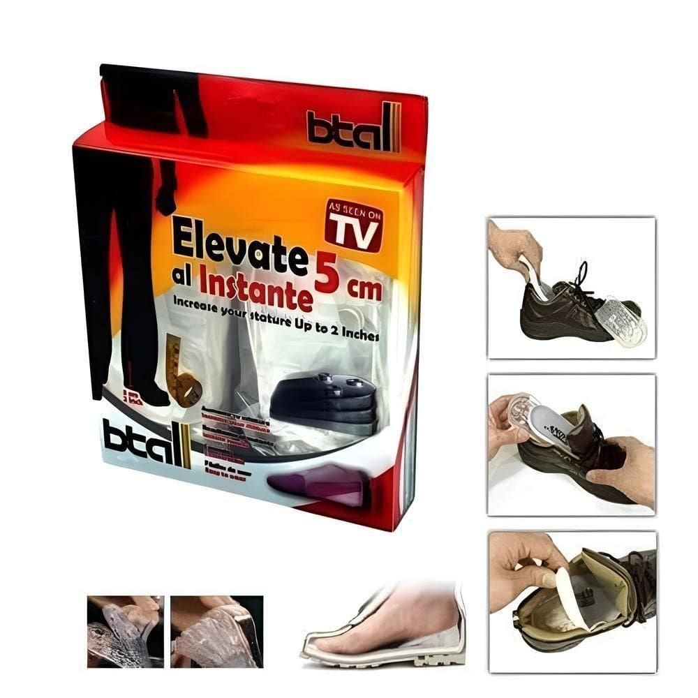 Par Palmilha Ortopedica Aumenta 5cm Calcanheira De Elevacao Gel 3-4 Fascite Esporao Pes Altos