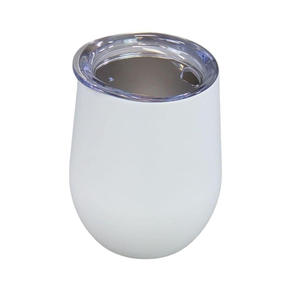 Copo Térmico Chic Em Aço Inoxidável Branco Fosco Com Tampa Antivazamento