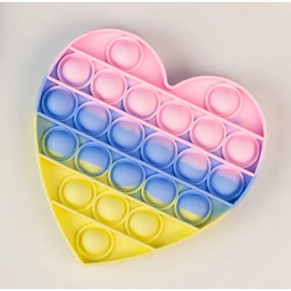 Coração Arco-íris: Paleta Mágica De Pop It Para Relaxamento E Diversão!
