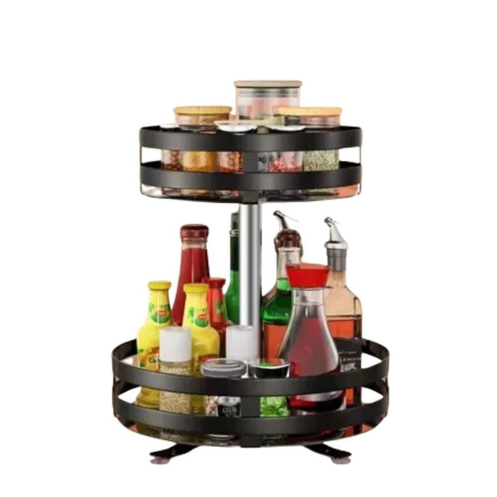 Prateleira Organizadora Rotativa 360° 2 Camadas Multiuso Para Cozinha