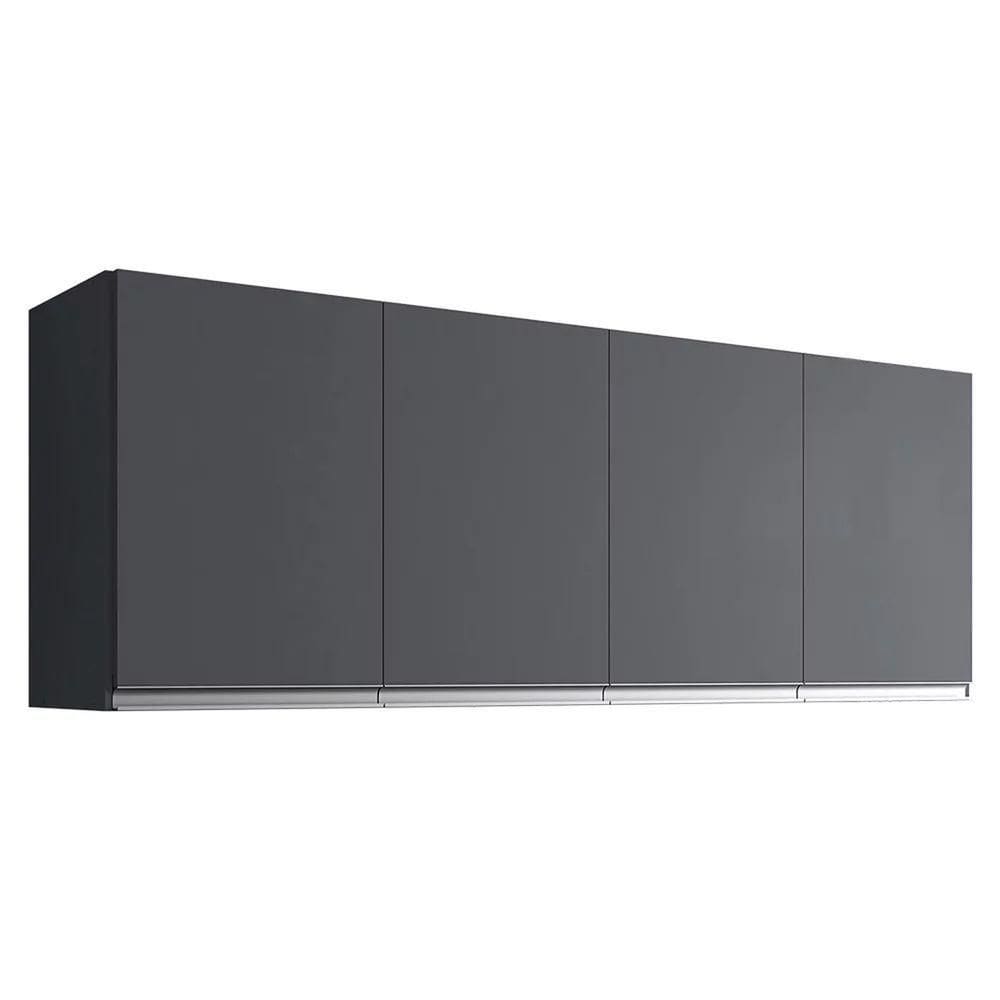 Armario Aéreo Geladeira 150cm Andréia 2 Portas Ajl Móveis Cinza