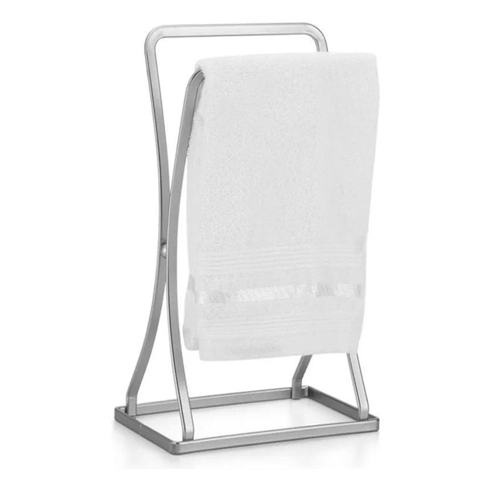 2X Porta Toalha Lavabo De Pia De Banheiro Em Aço Arthi Prata