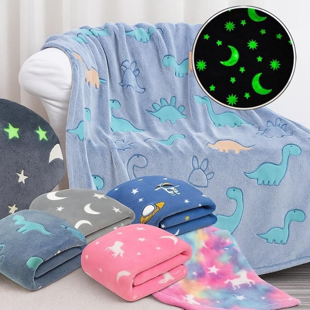 Coberta Brilha No Escuro Infantil Manta Magica Cobertor Iluminada Quente Macio Fluorescente Ceu Estrelado Menino Menina