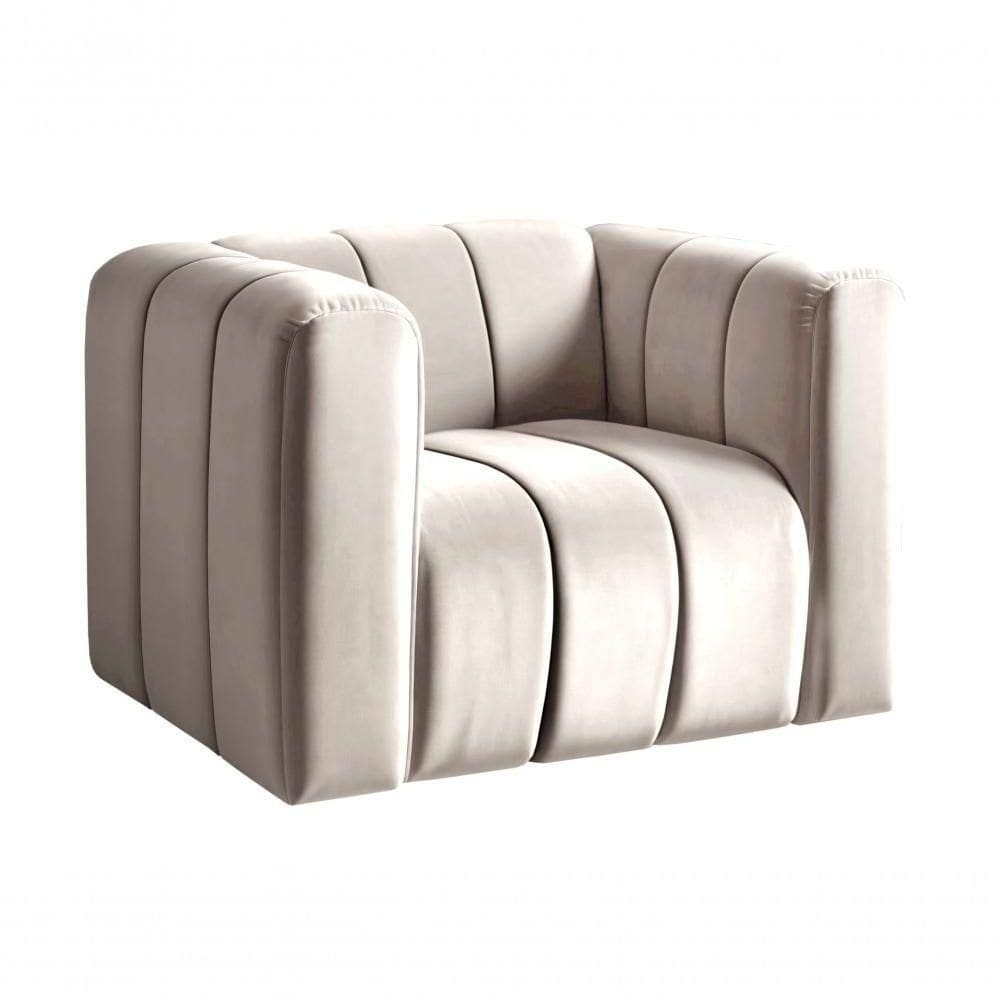 Poltrona Mona Decorativa Confortável Moderna Sala De Estar - Suede Bege 080