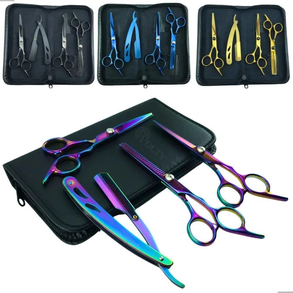 2X Tesoura Cabeleireiro Barbeiro Fio Navalha K