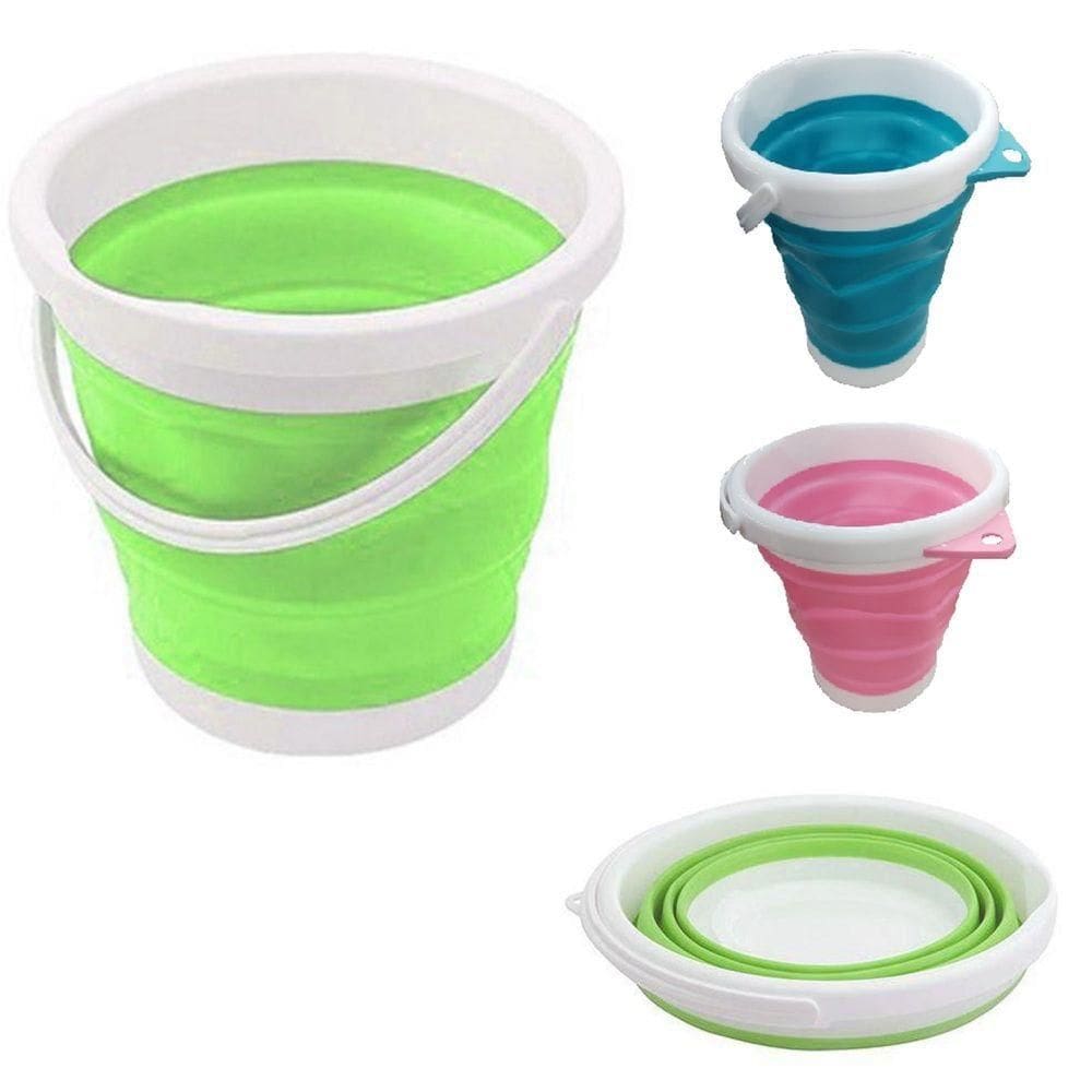 Balde Dobravel Cesto Portátil Sanfonado Flash Mop Silicone 10l Flexivel Grande 10 Litros Ecologico Cor:cinza;tamanho:u