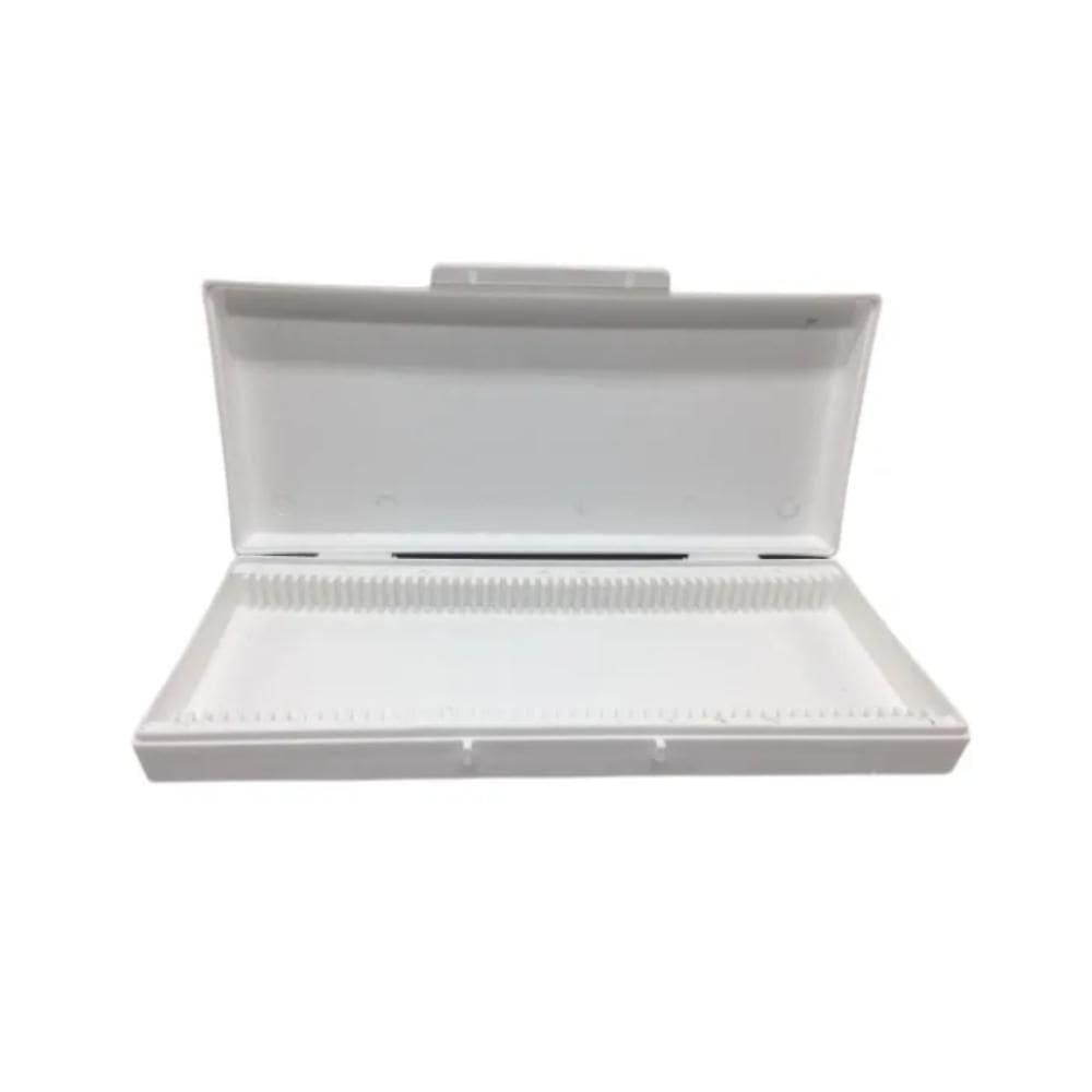 Caixa Plástica Porta Lâminas Branco Tamanho 50 Lâminas