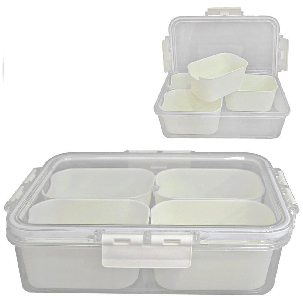 Pote Organizador Geladeira 1500Ml 4 Cestos Com Tampa