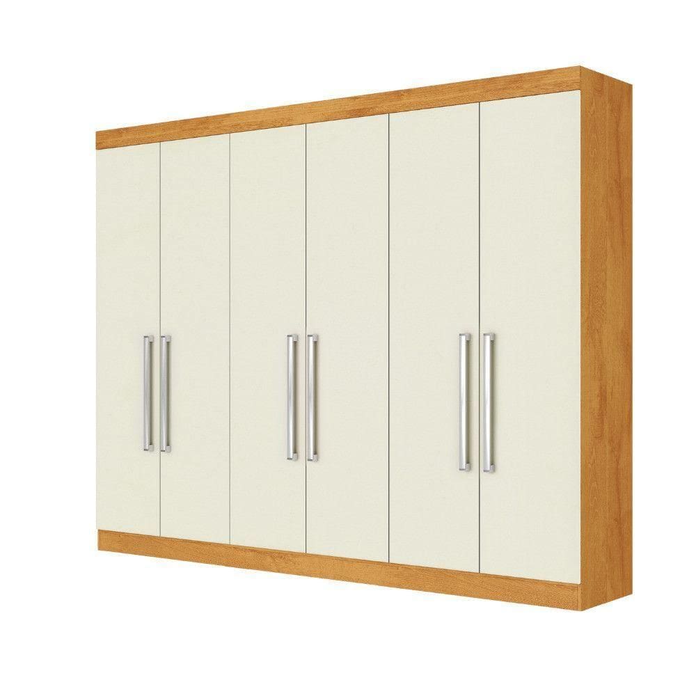 Guarda Roupa Alba 6 Portas 100% Mdf Mademarcs Peroba-off White