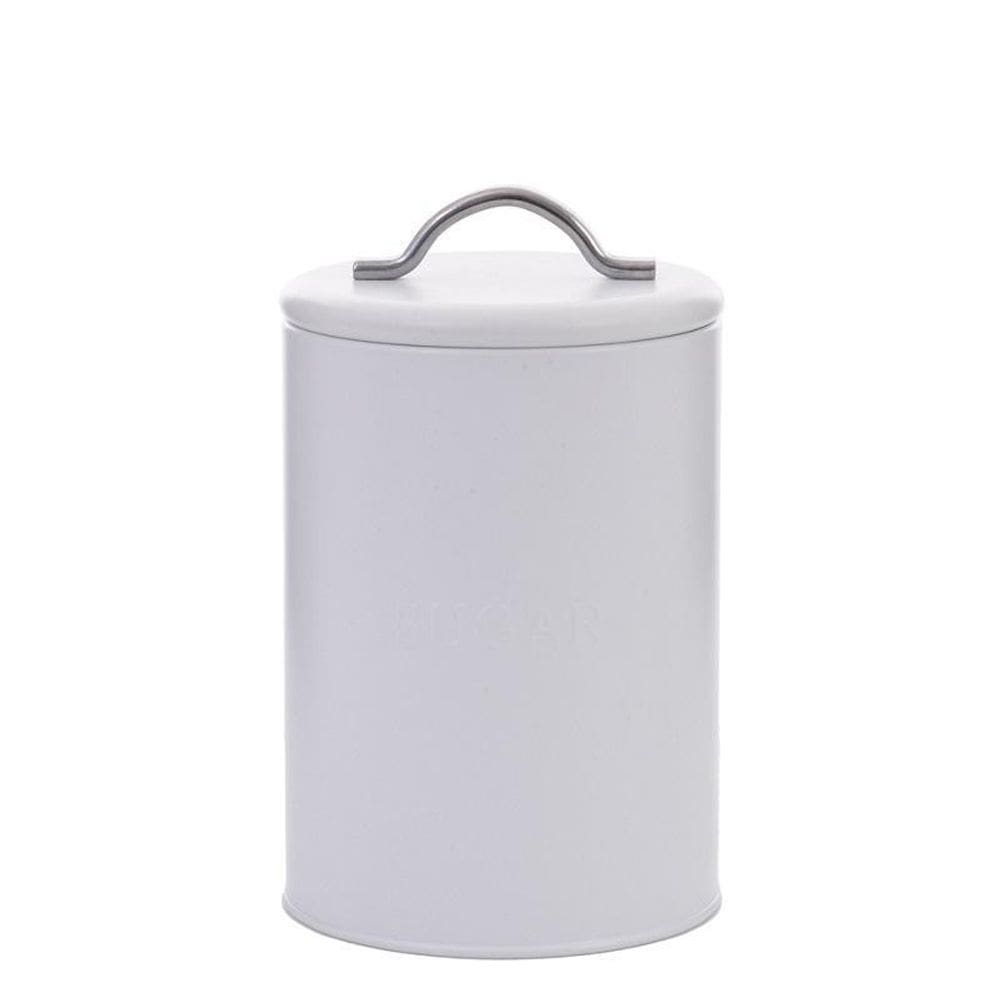 Lata Hermetica Sugar Relevo Branca 12X19X12Cm Metal