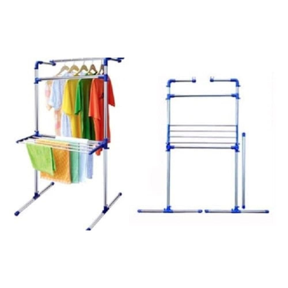 Varal Chao Aco Ajustavel Arara Roupas Secador Cabideiro Inox Multiuso