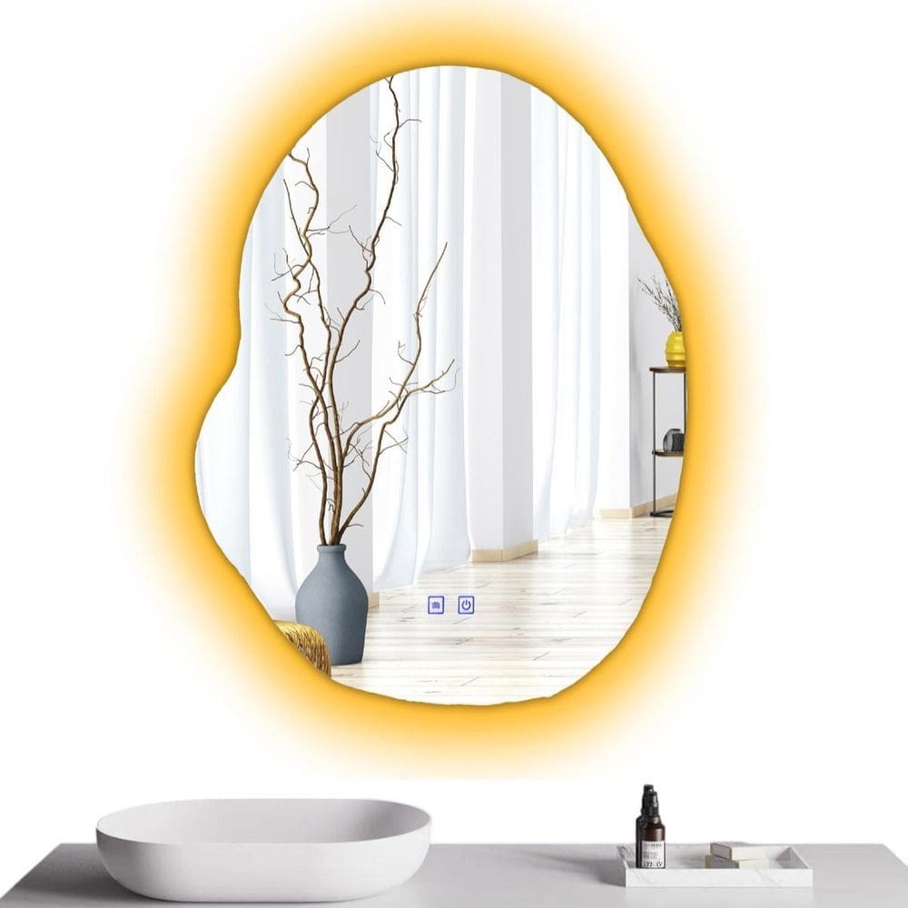 Espelho Led Banheiro Organico Touch Com Desembaçador 80X60Cm