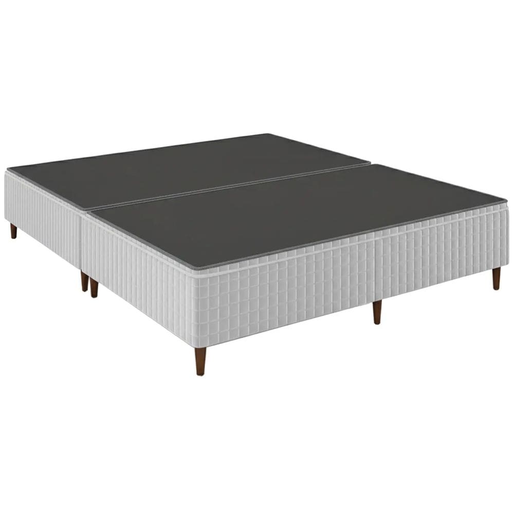 Base Box Bipartida Royal Resort Queen Tecido Malha Square 40x198x158cm Sealy Cor Cinza