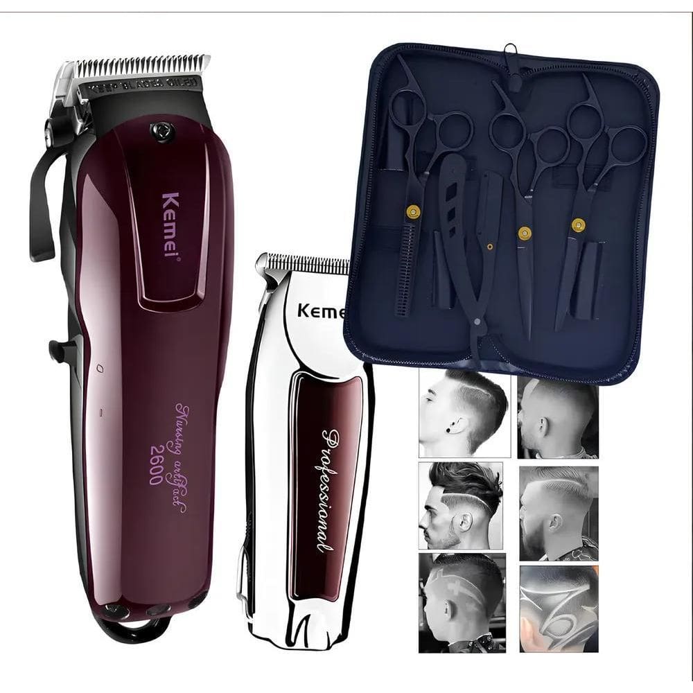 2X Kit3 Tesoura Barbeiro Máquinas Corte Acabame