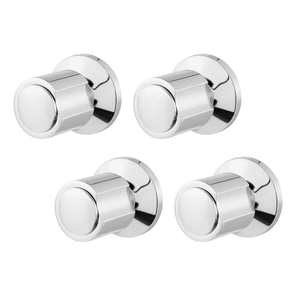 10X Kit 4 Acabamento Registro Volante Redondo Metal Padrão