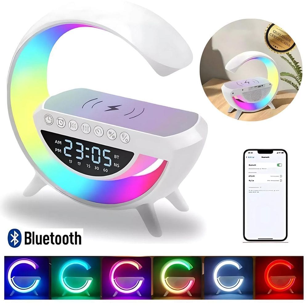 Luminária Com Potente Sistema De Áudio E Base Wireless