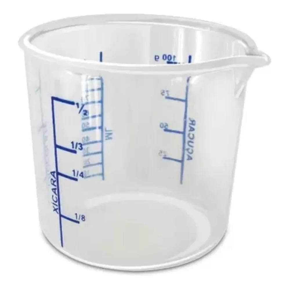 2X Copo Graduado 100Ml Copo Medida Cor Transparente