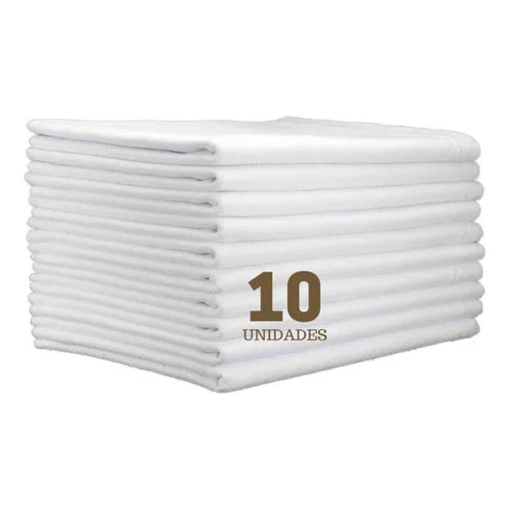10X Pano De Prato Liso Branco O Kit 10 Pronta