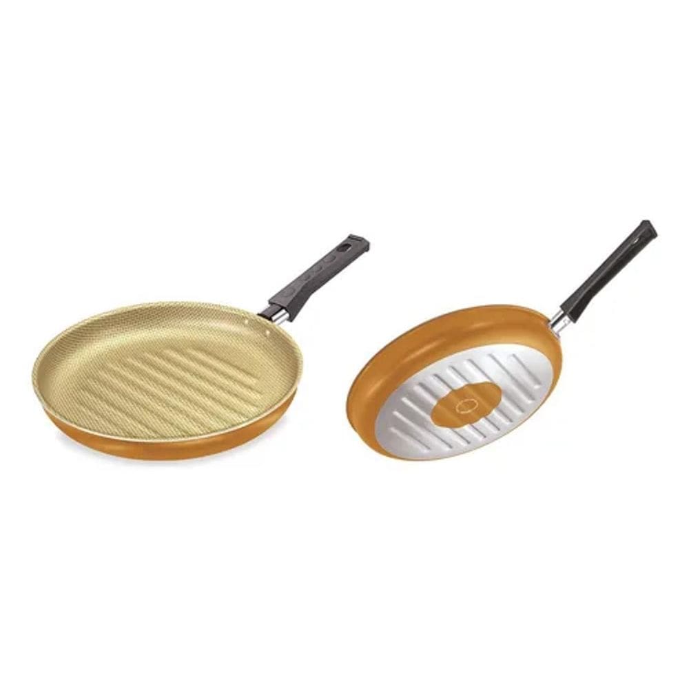 Frigideira 28 Cm Grill Light Artistic Dourado Fortaleza