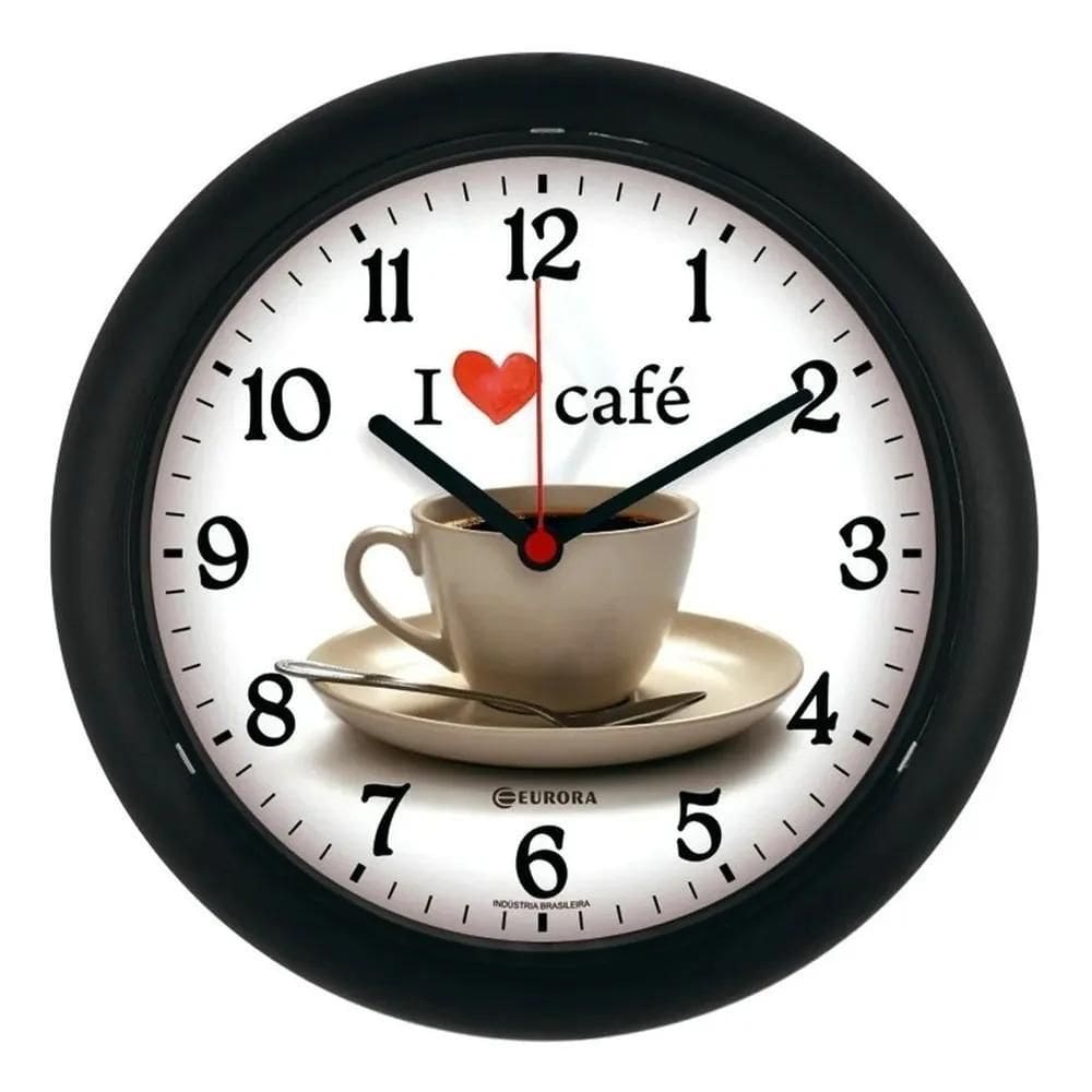 2X Relógio De Parede Café Gourmet Eurora 6586 Cor Da Estrutu
