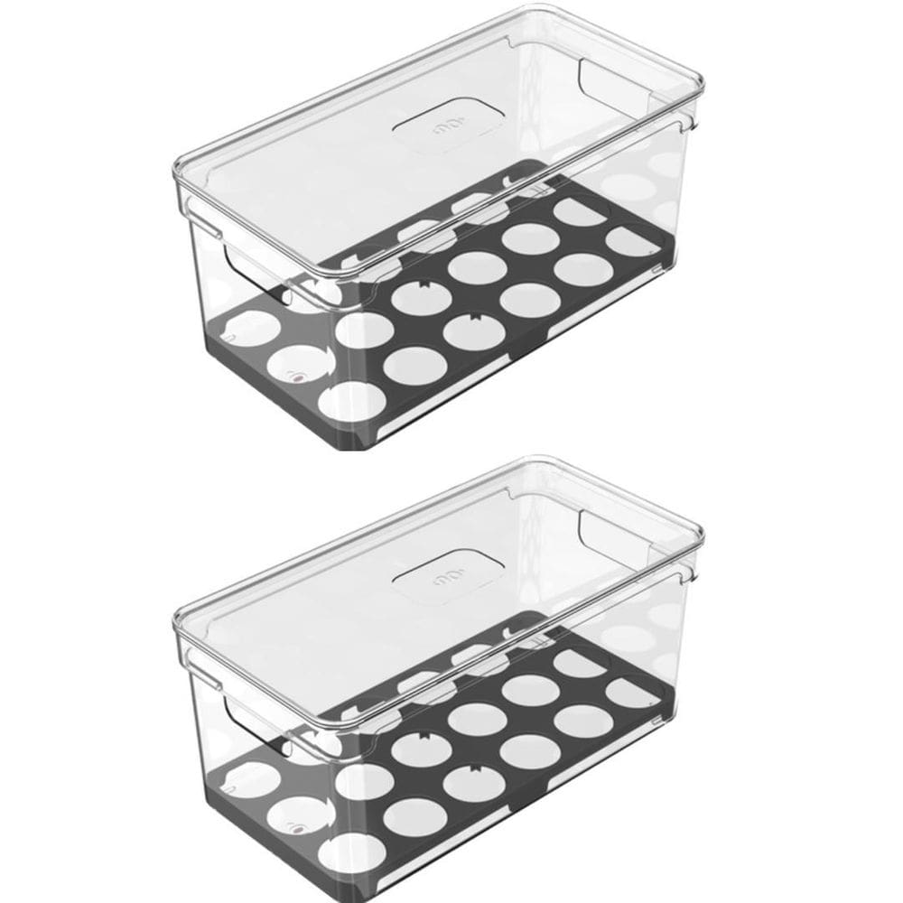 Kit 2 Peças Porta Ovos 36 Unidades Clear Fresh Black Ou