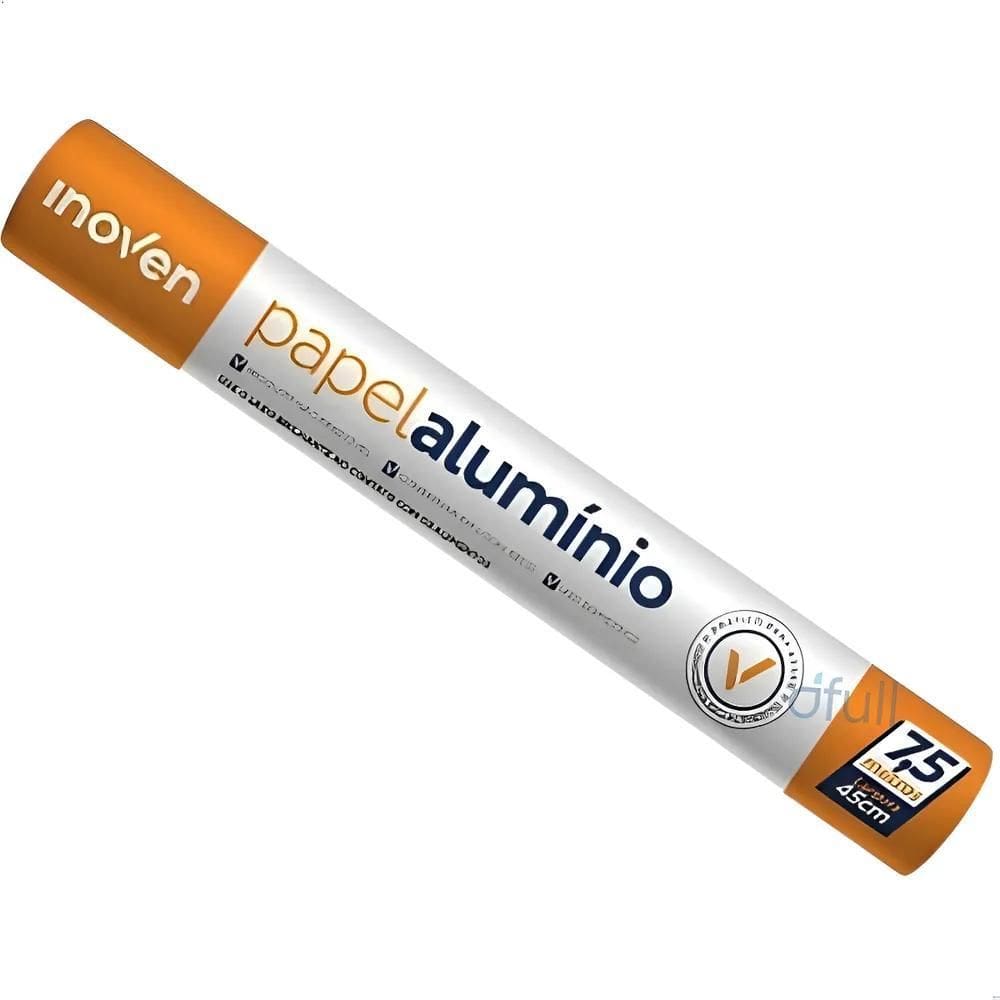 5X Papel Folha Alumínio 7,5Metros X 45Cm Rolo Bobina Inove