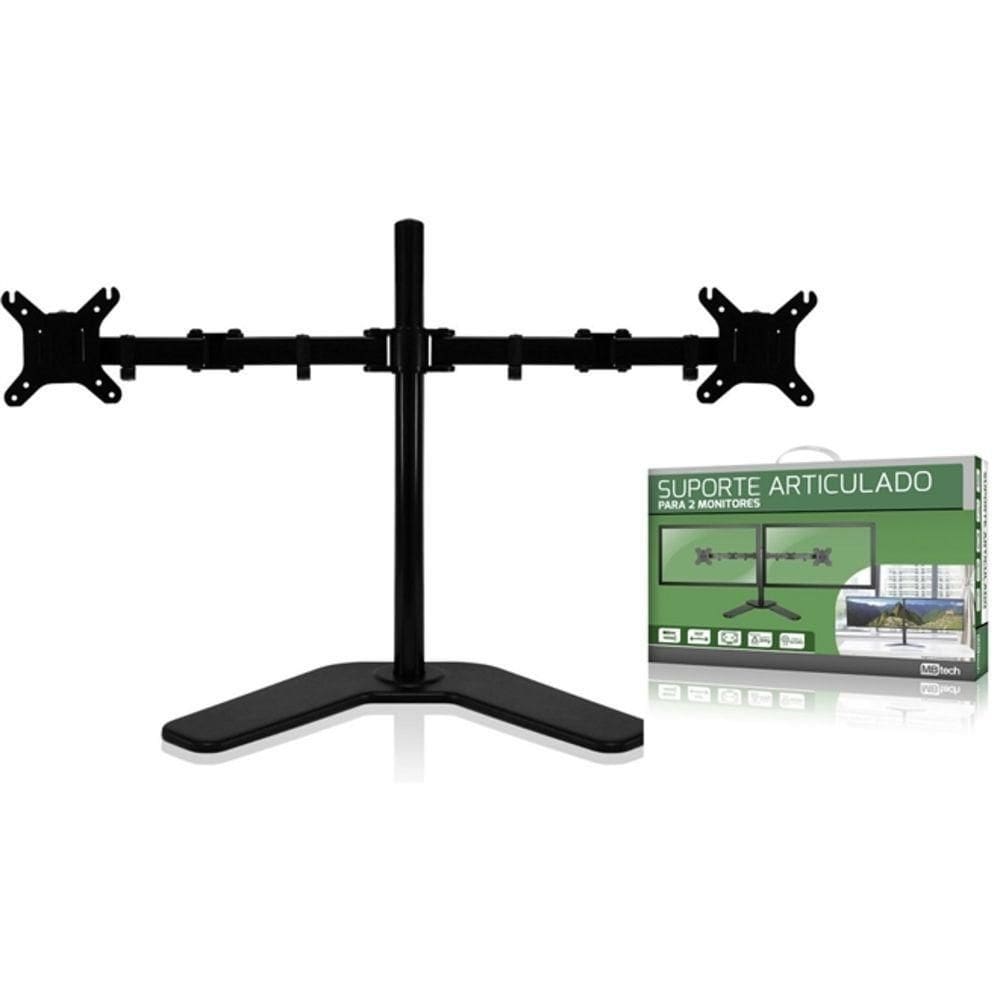 Suporte Duplo Monitor E De Mesa Articulado 2 Monitores Completo Luxo
