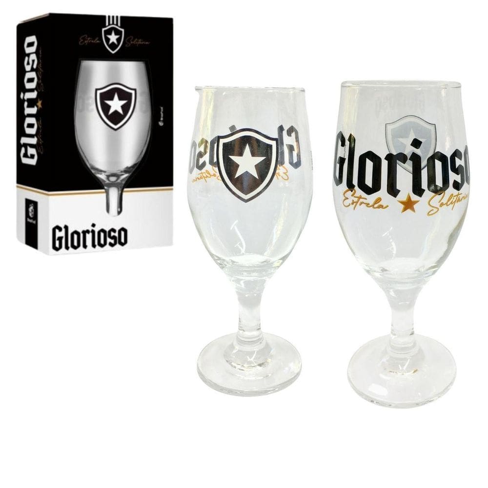 Kit 2Un Taça Windsor 330Ml Vidro Refoçado Vinho Chopp