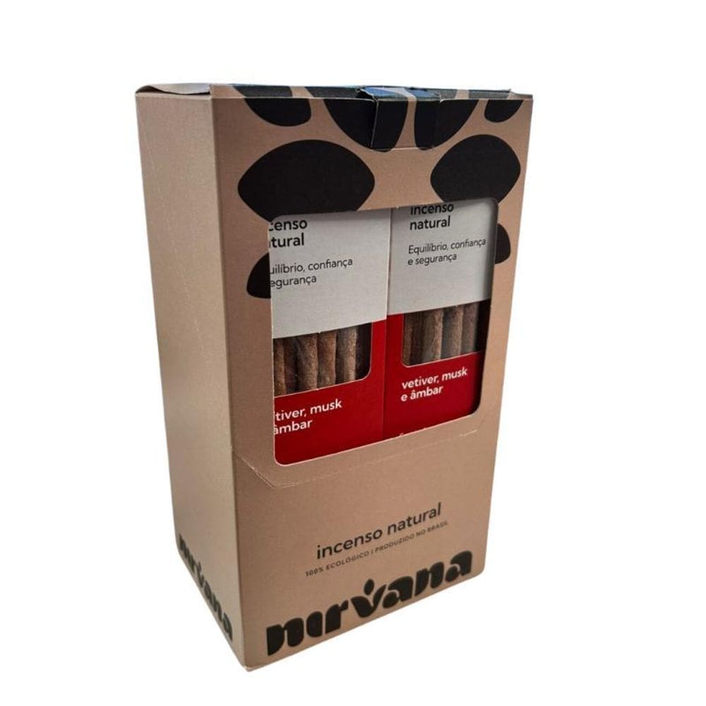 Incenso Nirvana Vetiver, Musk E Âmbar Natural 12 Cxs C 9 Var