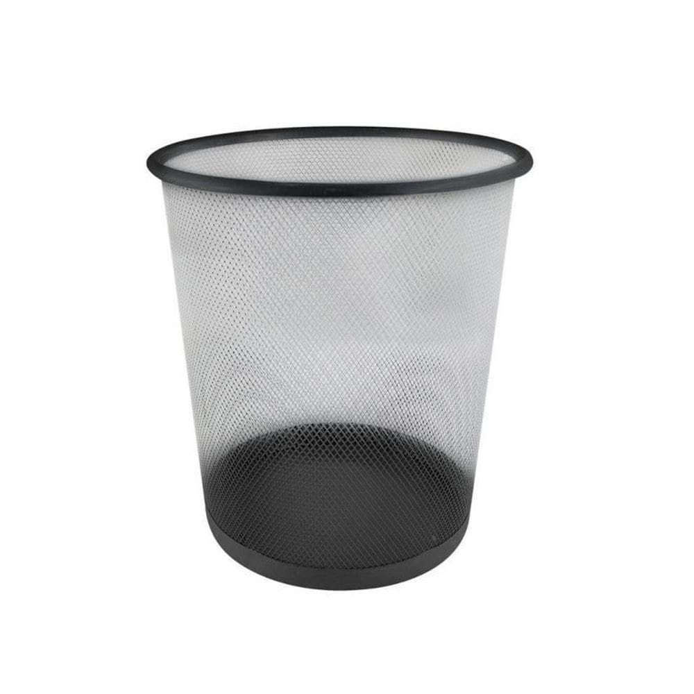 Cesto De Lixo Preto Aramado De Ferro Lixeira 10 Litros