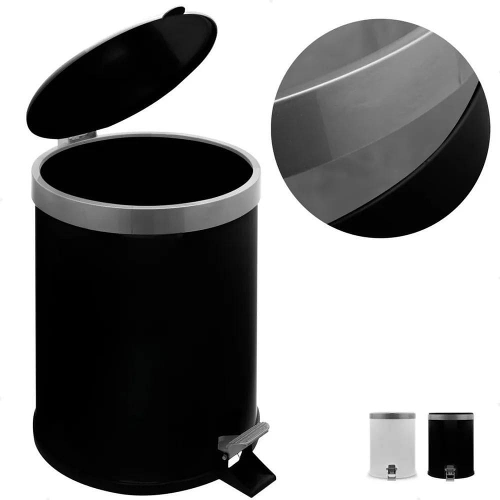 2X Lixeira Cesto De Lixo Pedal Pia Cozinha Banheiro 5 Litros