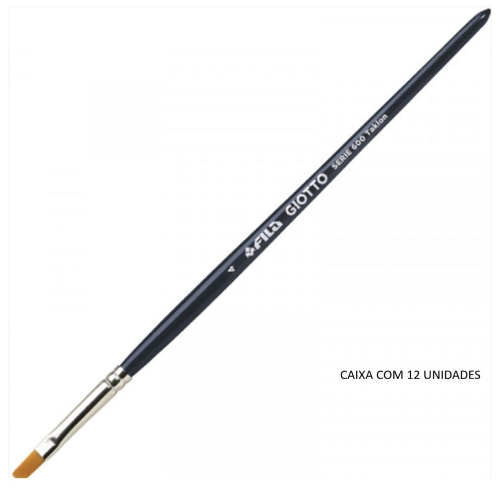 Pincel Chato N° 4 Art 600 Taklon Giotto - Caixa 12 Unid.